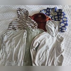 6 girls sweatshirts, Size Medium 7 8, see description for details